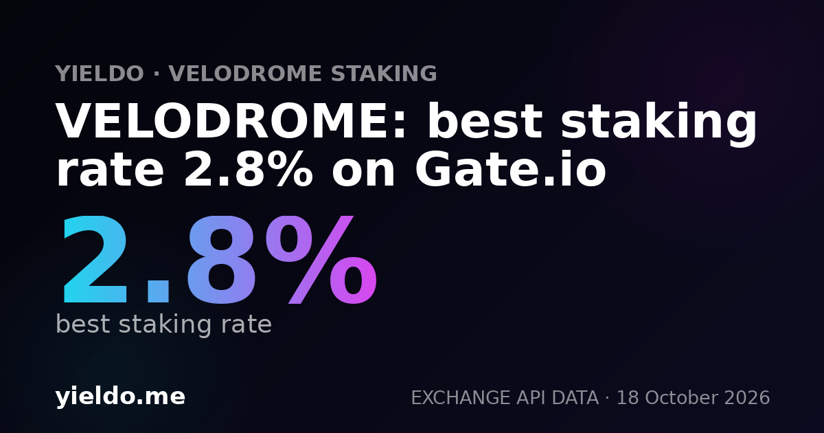 VELODROME: best staking rate 2.8% on Gate.io