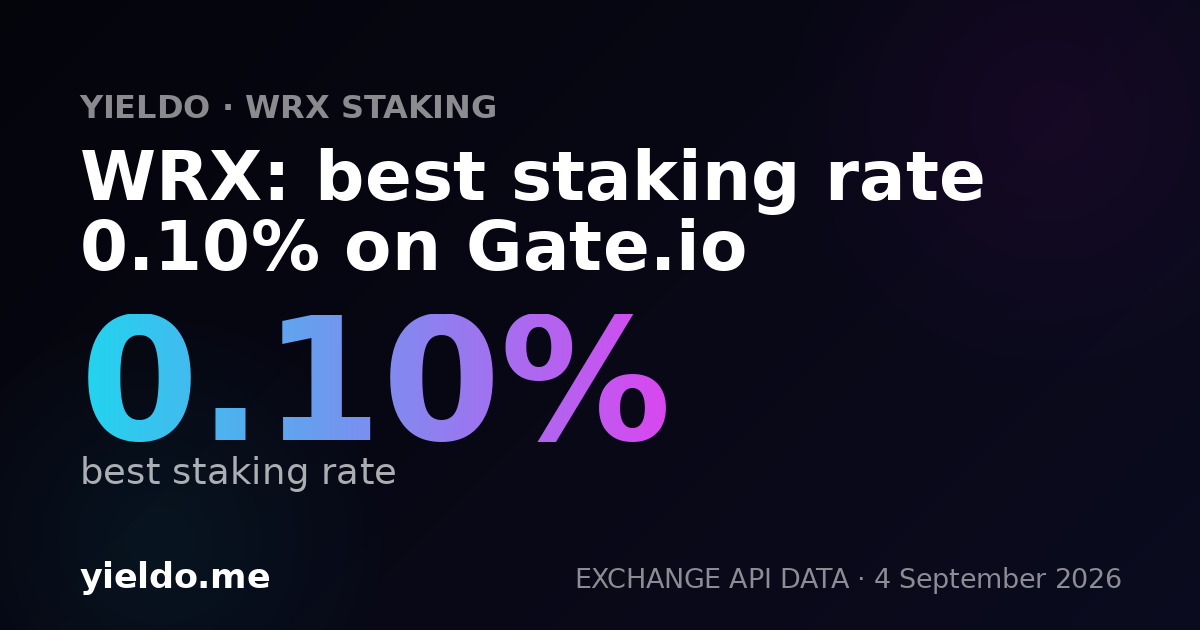 WRX: best staking rate 0.10% on Gate.io