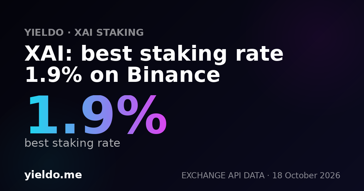 XAI: best staking rate 1.9% on Binance