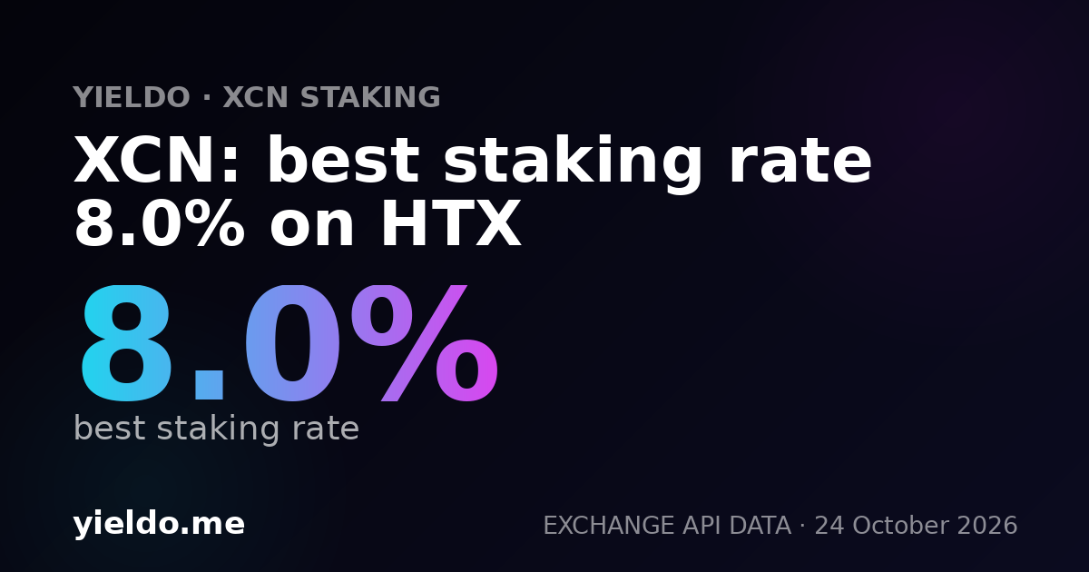XCN: best staking rate 8.0% on HTX