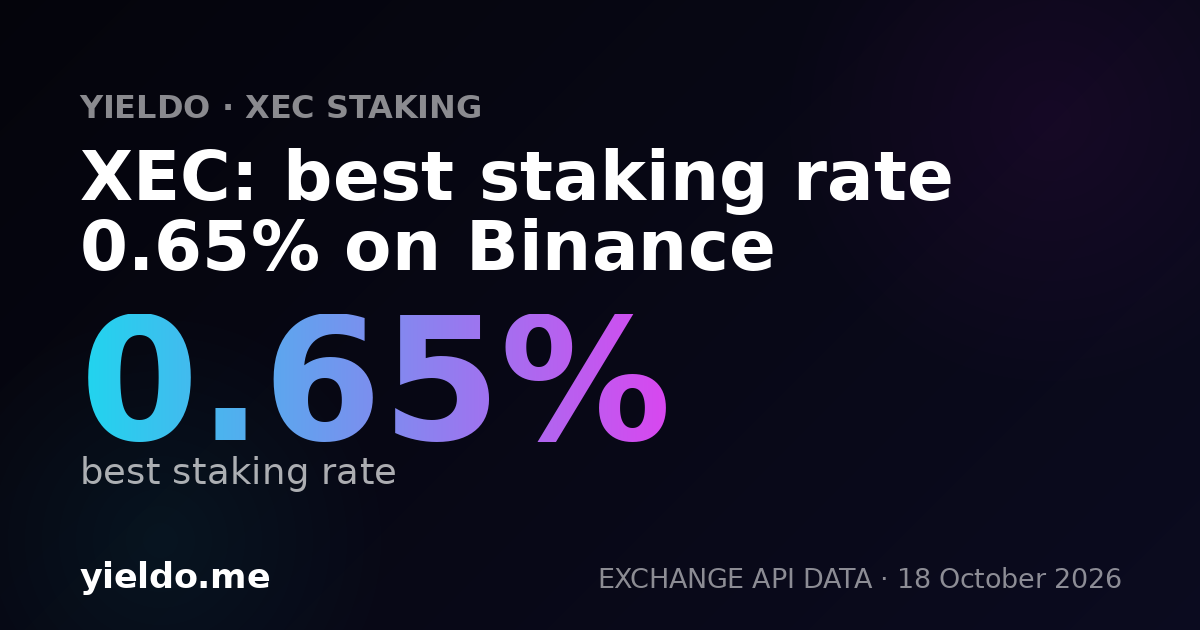 XEC: best staking rate 0.65% on Binance