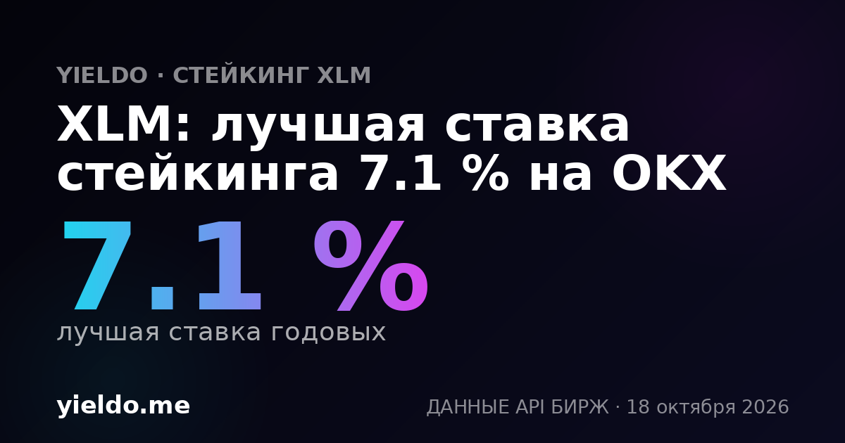 XLM: лучшая ставка стейкинга 7.2 % на OKX