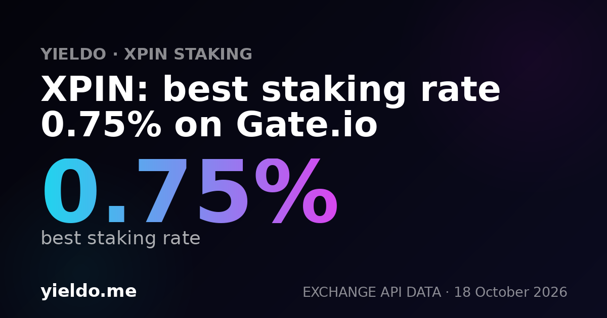 XPIN: best staking rate 0.75% on Gate.io