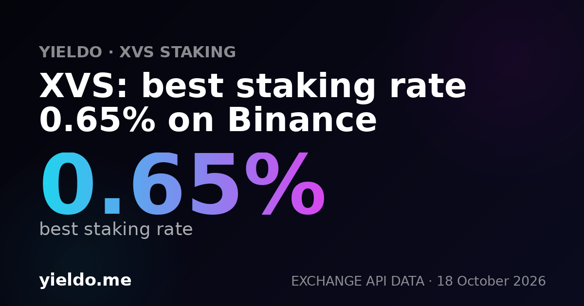 XVS: best staking rate 0.65% on Binance