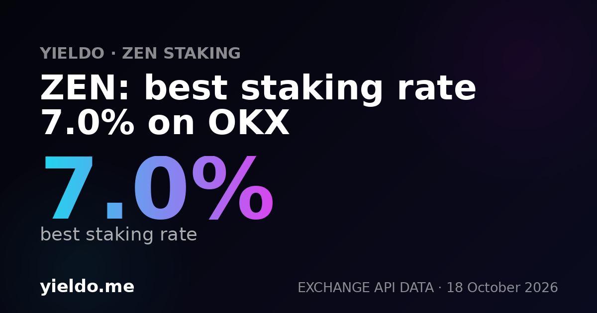 ZEN: best staking rate 7.1% on OKX
