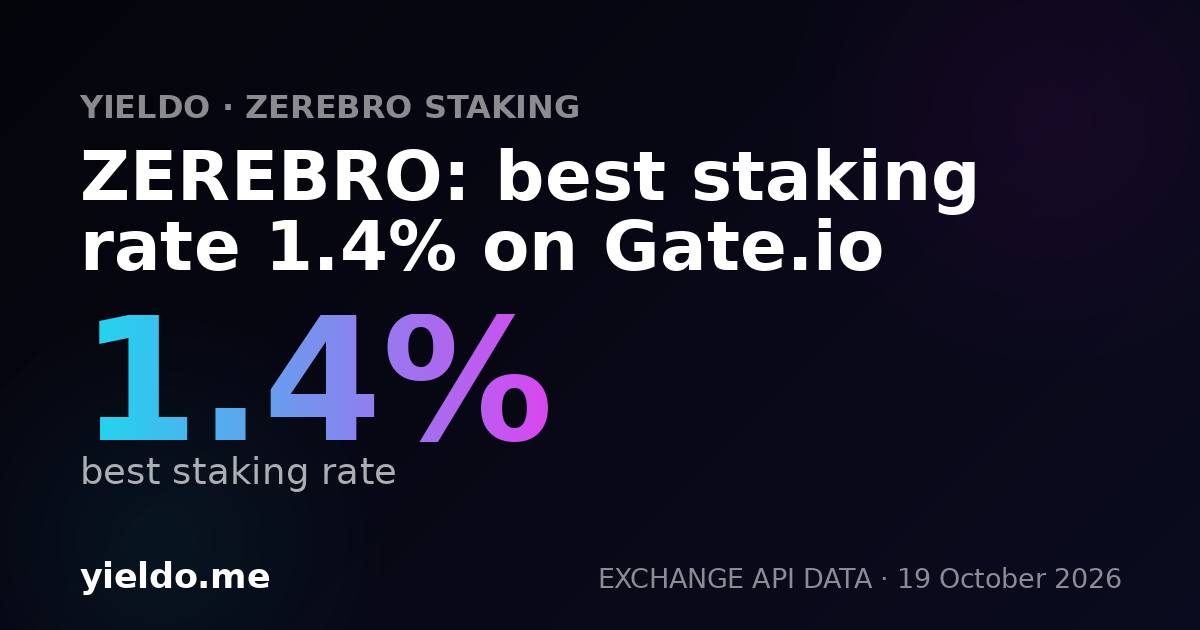 ZEREBRO: best staking rate 1.9% on Gate.io