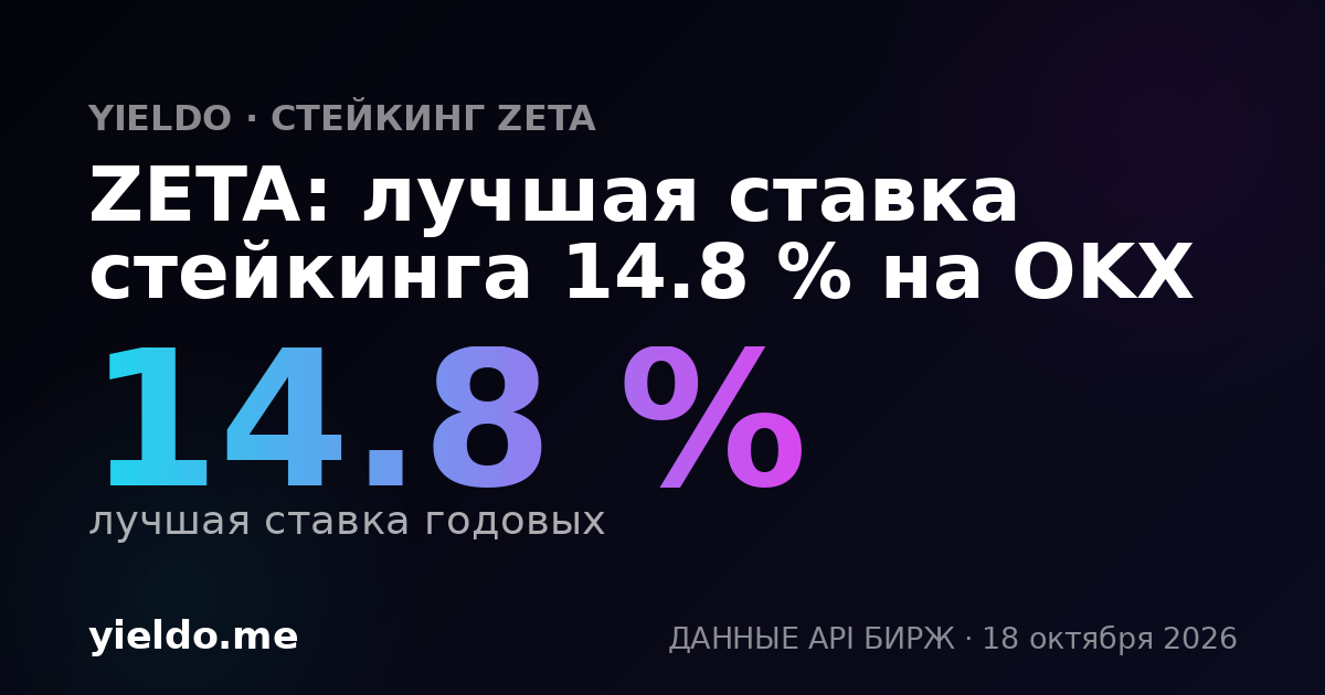 ZETA: лучшая ставка стейкинга 14.8 % на OKX