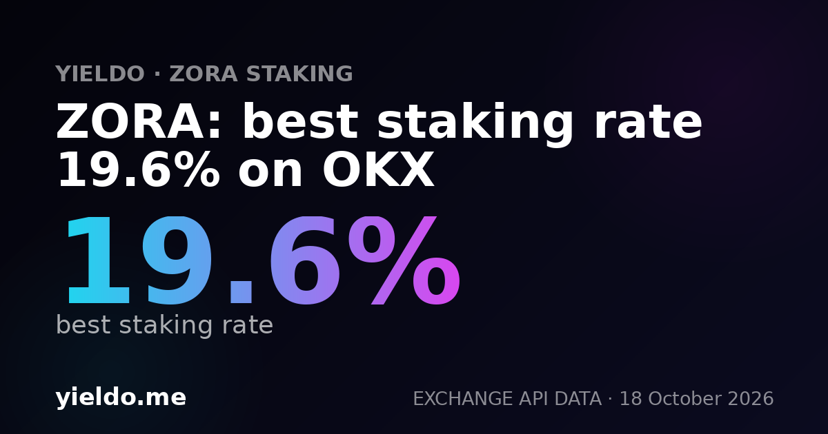 ZORA: best staking rate 19.7% on OKX